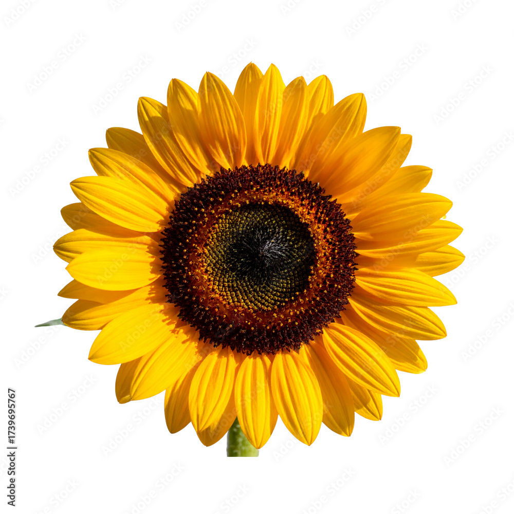Fototapeta premium Sunflower, flowers isolated on transparent background, Yellow, yellow flower, isolated Photo summer flowers on white background 