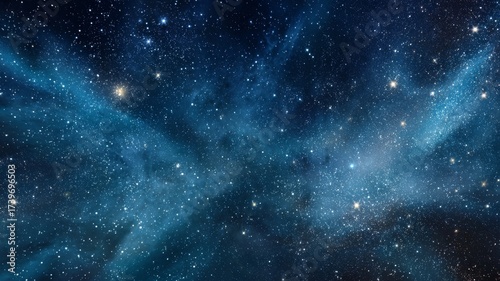 Vivid cosmic nebula with swirling gases, bright twinkling stars, and deep space background showcasing the beauty and vastness of the universe