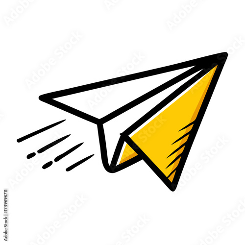Flying Paper Airplane Email Send Symbol Icon For Web And Graphic Design