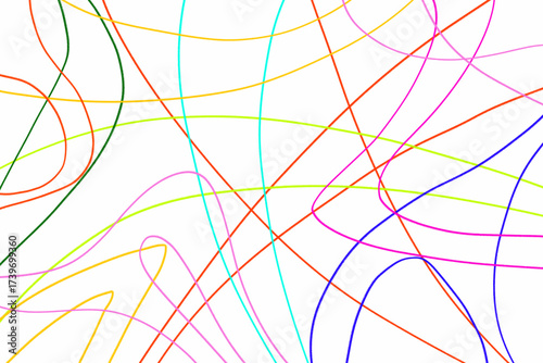 lines with colorful crayon texture on white background
