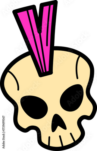 Skull with Mohawk