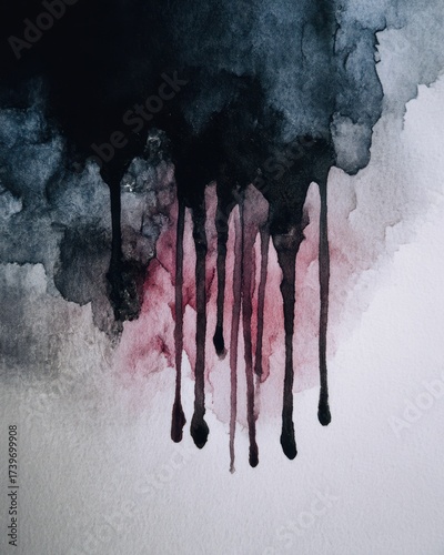 red paint on black background