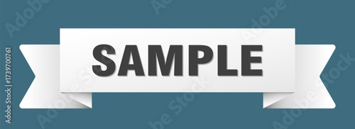 sample ribbon isolated on transparent background. sample ribbon