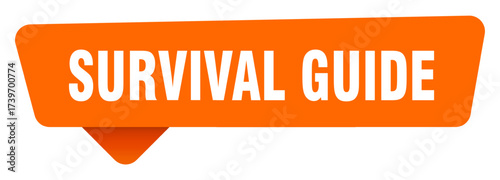 survival guide sticker. survival guide orange sign isolated on transpatent background