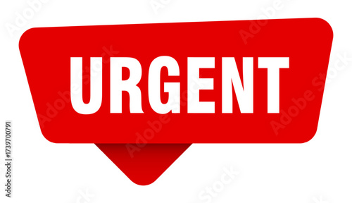 urgent red sticker isolated on transpatent background. urgent sign