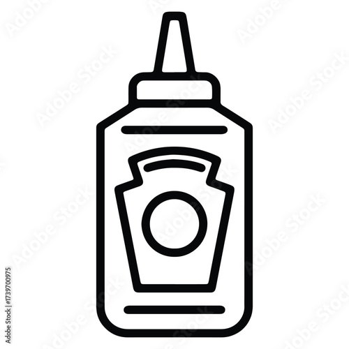 Ketchup bottle icon a simple condiment vector line drawing