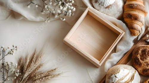 Minimal Wooden Box on Soft Neutral Background