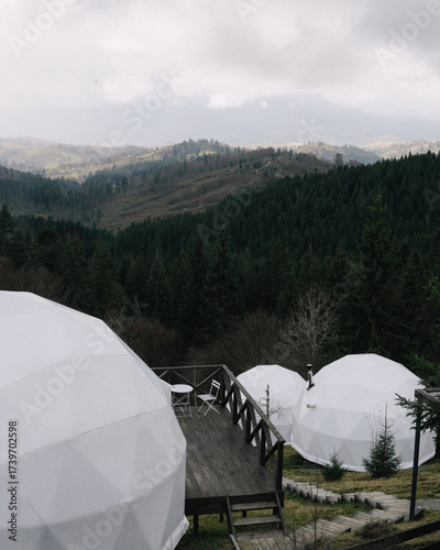 Wooden interior in a modern mountain house