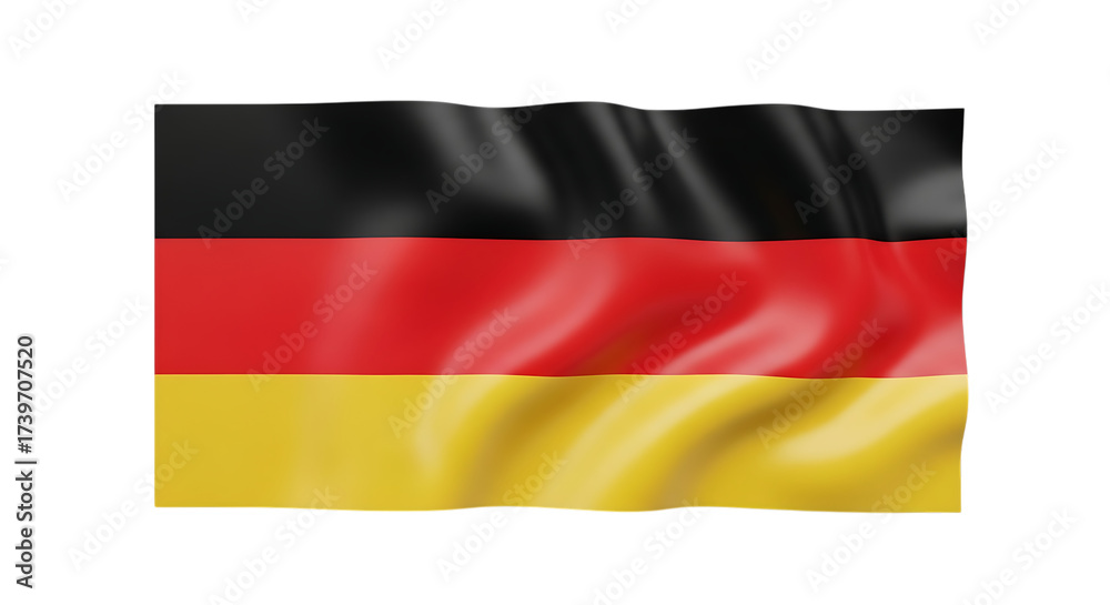 Naklejka premium Germany flag waving official national symbol german banner country europe travel patriotism pride identity transparent background
