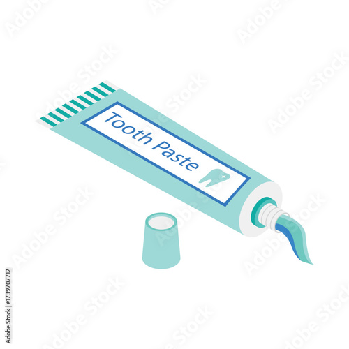 Tooth Paste  Isometric Vector Illustration 