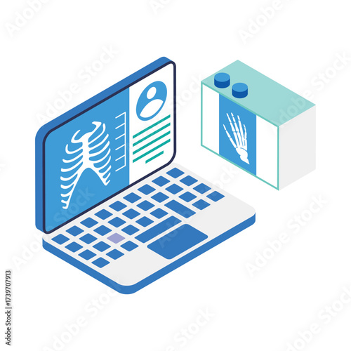 X Ray  Isometric Vector Illustration 