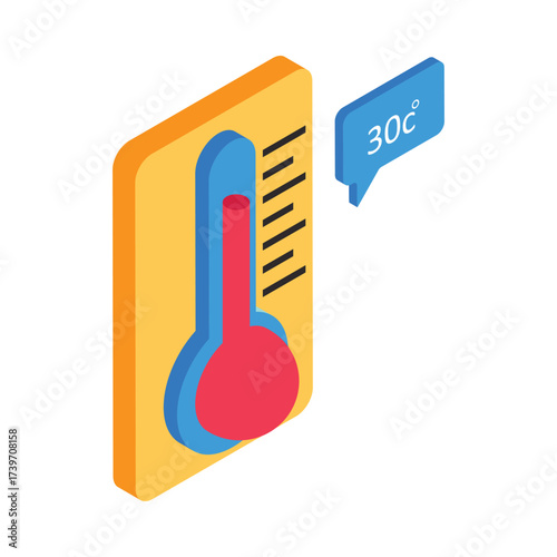 Thermometer   Isometric Vector Illustration 