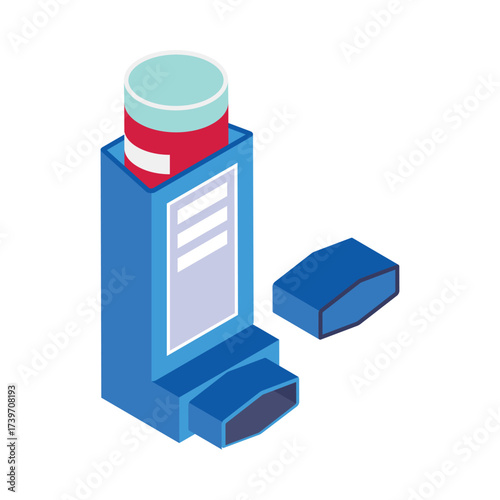 Inhaler   Isometric Vector Illustration 