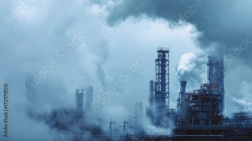 Wallpaper Mural Stunning photo of industrial plant spewing smoke into the atmosphere, causing air pollution. Torontodigital.ca