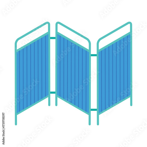 Folding Screen   Isometric Vector Illustration 