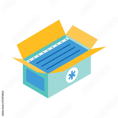 Mask Box   Isometric Vector Illustration 