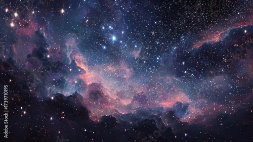 Vast night sky filled with countless twinkling stars over a serene landscape, showcasing the beauty and mystery of the cosmos