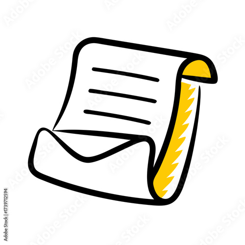 Paper Mail Letter With Text Content Document Icon For Web And Graphic Design