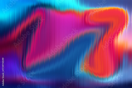 Glass grainy blurred neon gradient background abstract fluid art with vertical lines and vivid colors