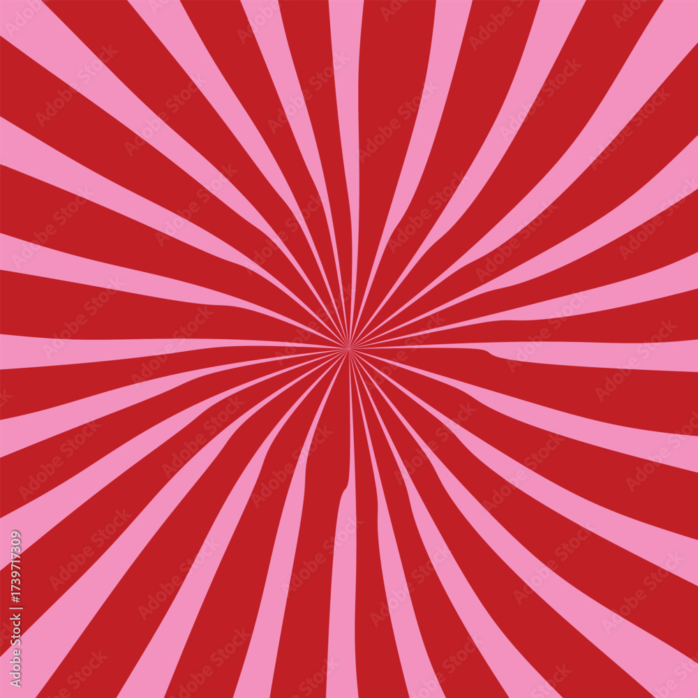 Vibrant red and pink sunburst background radial pattern