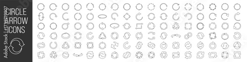Circle arrow icons. Refresh, reload, recycle and rotation symbols on transparent background