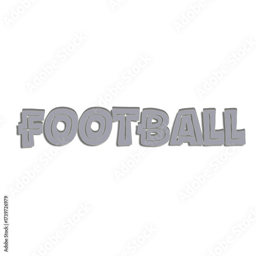 3d football text on white background