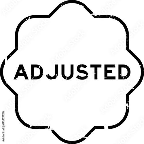 Grunge black adjusted word square rubber seal stamp on white background