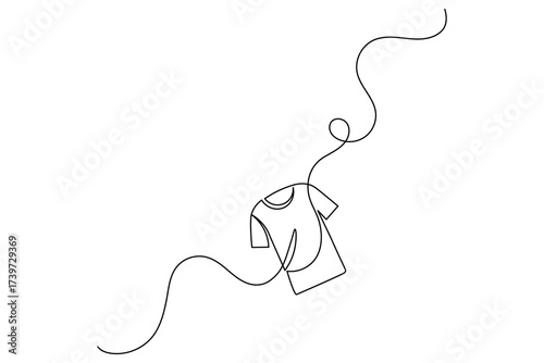 T shirt icon one line drawing in minimalist style isolated outline vector illustration
