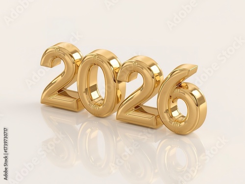 Celebrate the shimmering promise of 2026 with this elegant golden number design for calendars, invitations, and a bright future outlook