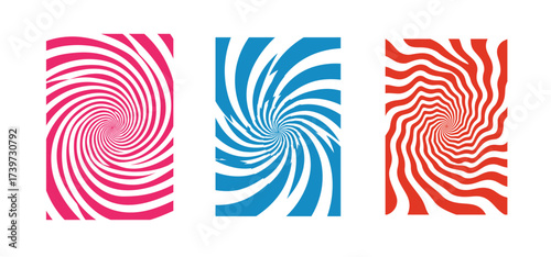 Colorful Abstract Spiral Optical Illusion Pattern Collection