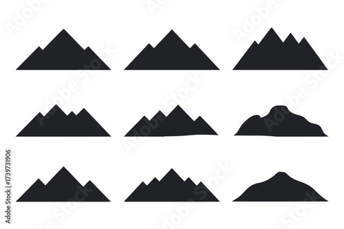 Mountain Silhouette Vector Set