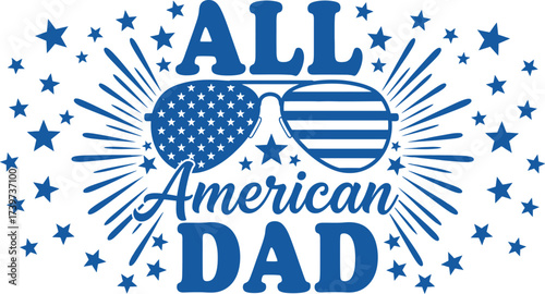All american dad patriotic sunglasses stars and stripes design