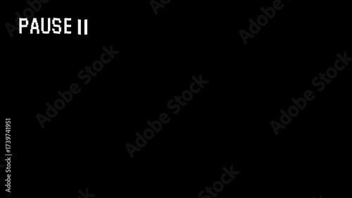 VCR Pause button interface overlay.4K VCR pause animation.