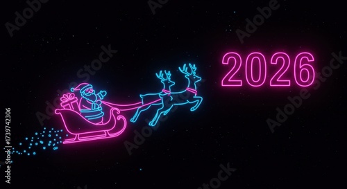 Neon Santa Sleigh for 2047
