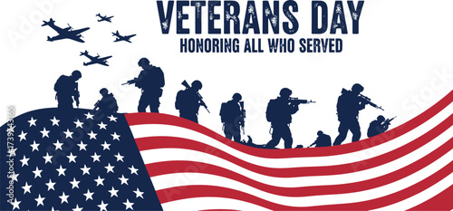 Veterans day honoring all who served patriotic us flag image