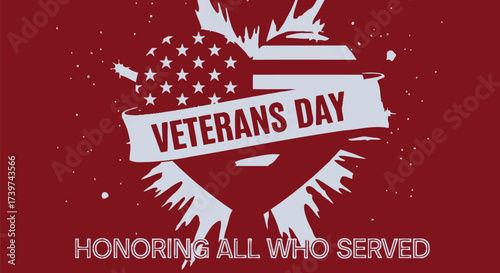 Veterans day honoring all who served patriotic background image
