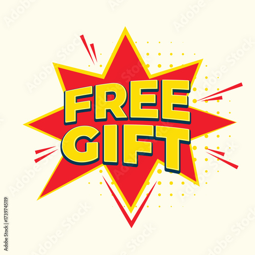 comic style free gift giveaway offer template design