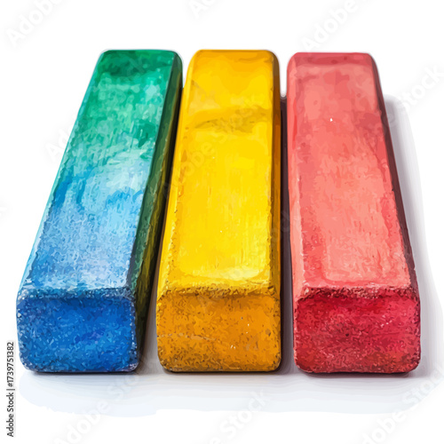 watercolor vector of Chalk, isolated on a white background.