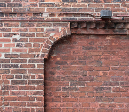 old brick wall with curve