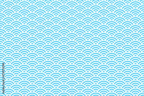 水色の波柄の背景	
