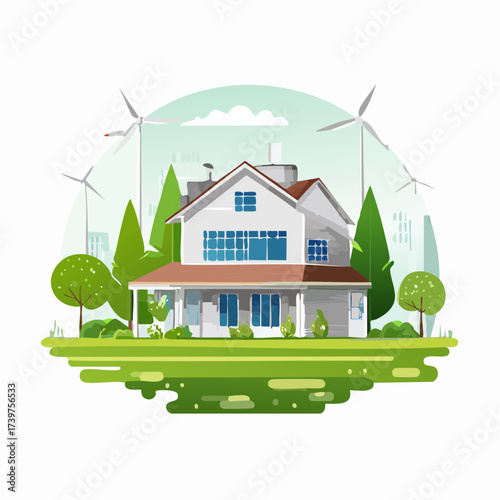 Real estate property with sustainable features