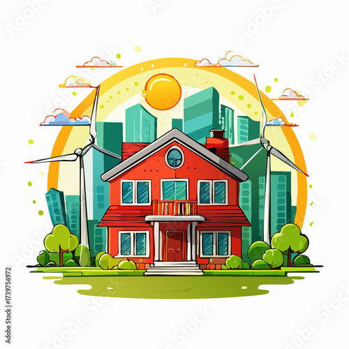 Real estate property with sustainable features