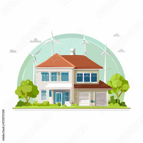 Real estate property with sustainable features