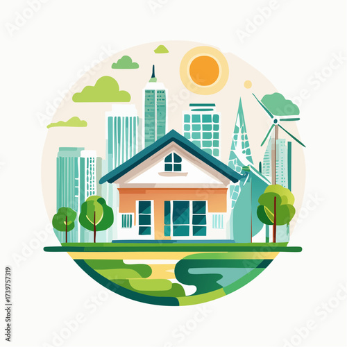 Real estate property with sustainable features
