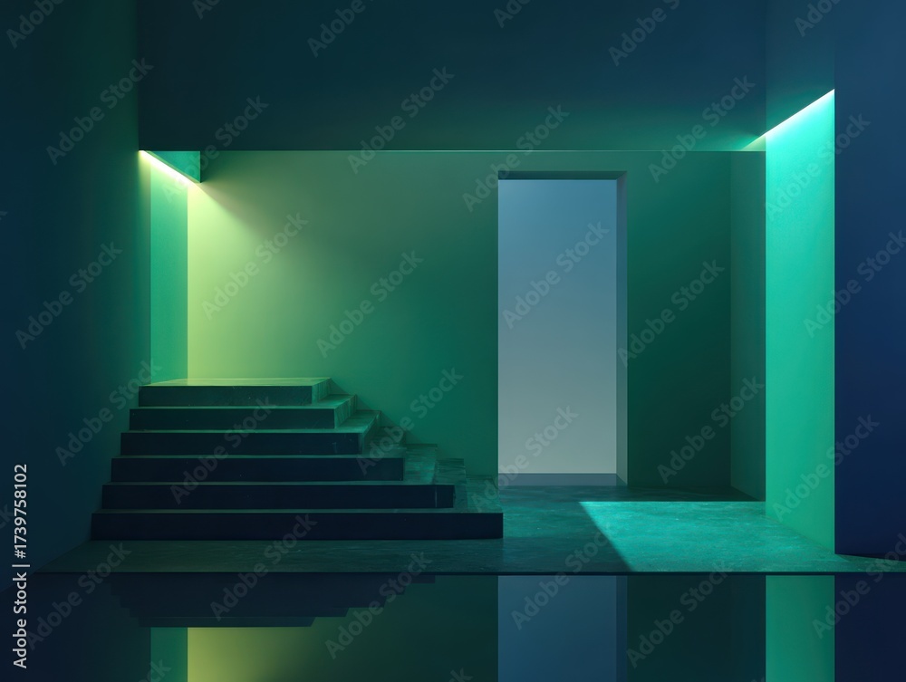 Fototapeta premium abstract architectural composition with minimal primitive 3D geometry as a background