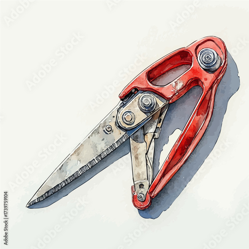 watercolor vector of Cable Cutter, isolated on a white background.
