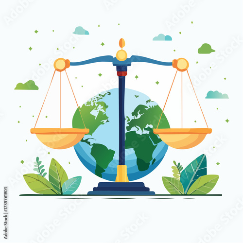 Law and earth scales with global ecology background