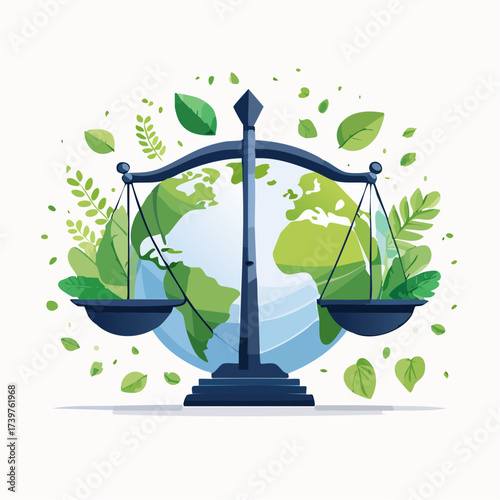 Law and earth scales with global ecology background