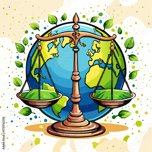 Law and earth scales with global ecology background