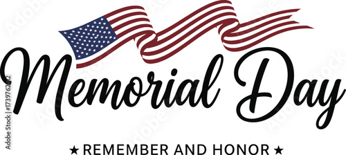 Memorial day remember and honor american flag patriotic holiday